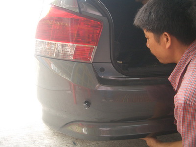 ลูกค้านำ HONDA NEW CITY มาติดตั้ง เซนเซอร์ถอยหลัง 2 จุด กับทางร้าน