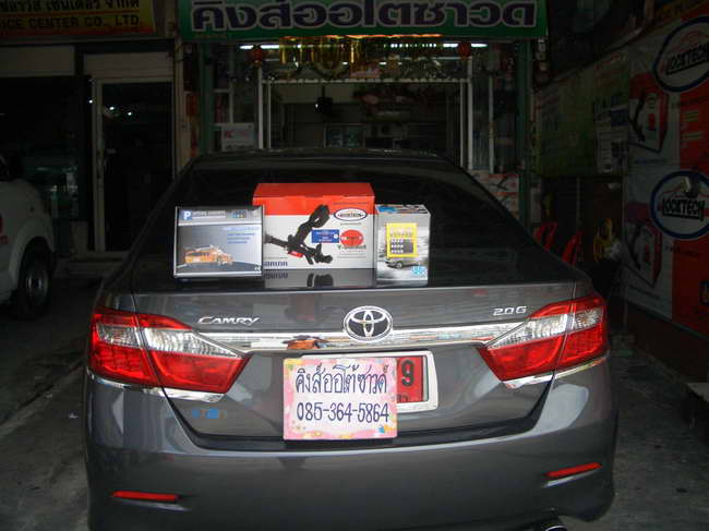 ลูกค้านำ รถยนต์ TOYOTA CAMRY มาติดตั้งเซนเซอร์ถอยหลัง 4 จุด Locktech กล่องเหลือง และ รีโมทกันขโมย ABT UPGRADE ECO CAR DG KE