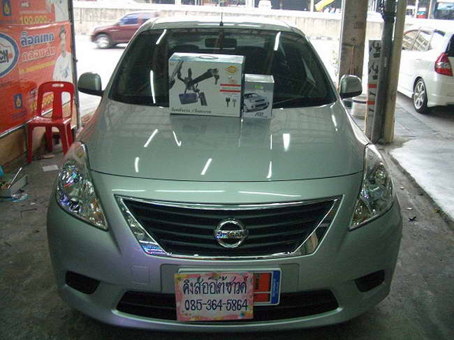 ลูกค้านำ รถยนต์ NISSAN ALMERA มาติดตั้ง LOCKTECH BY VISIT LOCK กล่องฟ้า และ รีโมทกันขโมย ABT MINI PL