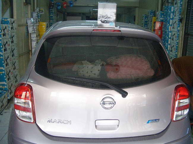 ลูกค้านำ รถยนต์ NISSAN MARCH มาติดตั้ง รีโมทกันขโมย ABT UPGRADE ECO CAR กับทางร้าน