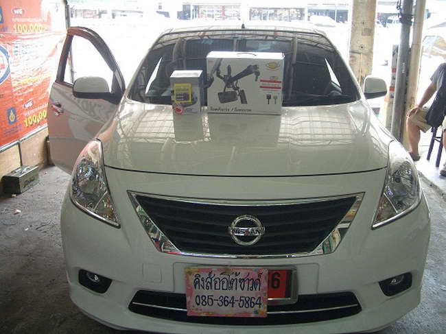 ลูกค้านำ รถยนต์ NISSAN ALMERA มาติดตั้ง LOCKTECH VISITLOCK BIZLOCK